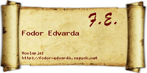 Fodor Edvarda névjegykártya